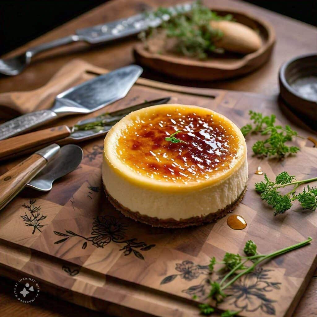 Serving and storing Crème brûlée cheesecake