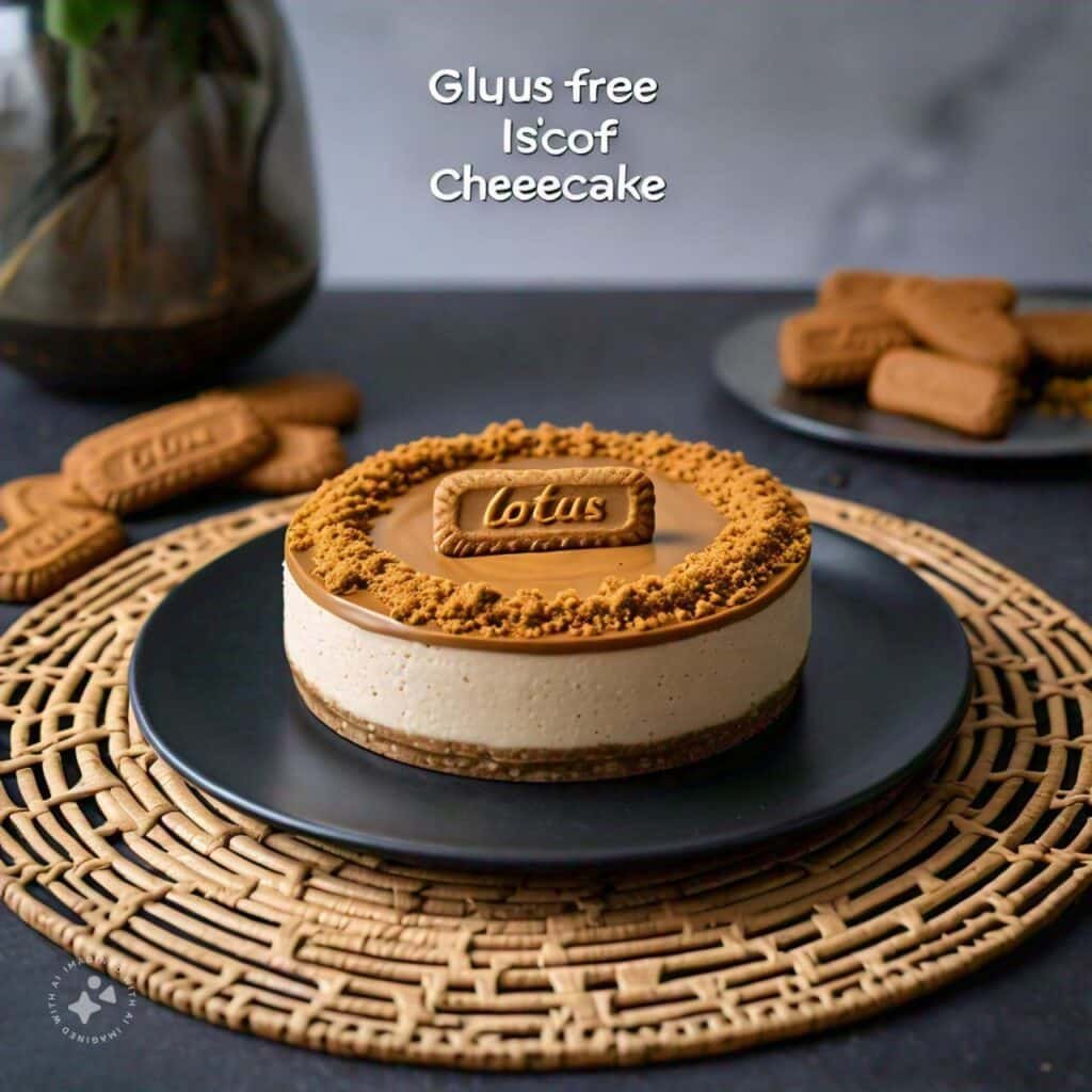 Lotus Biscoff cheesecake chilling until set