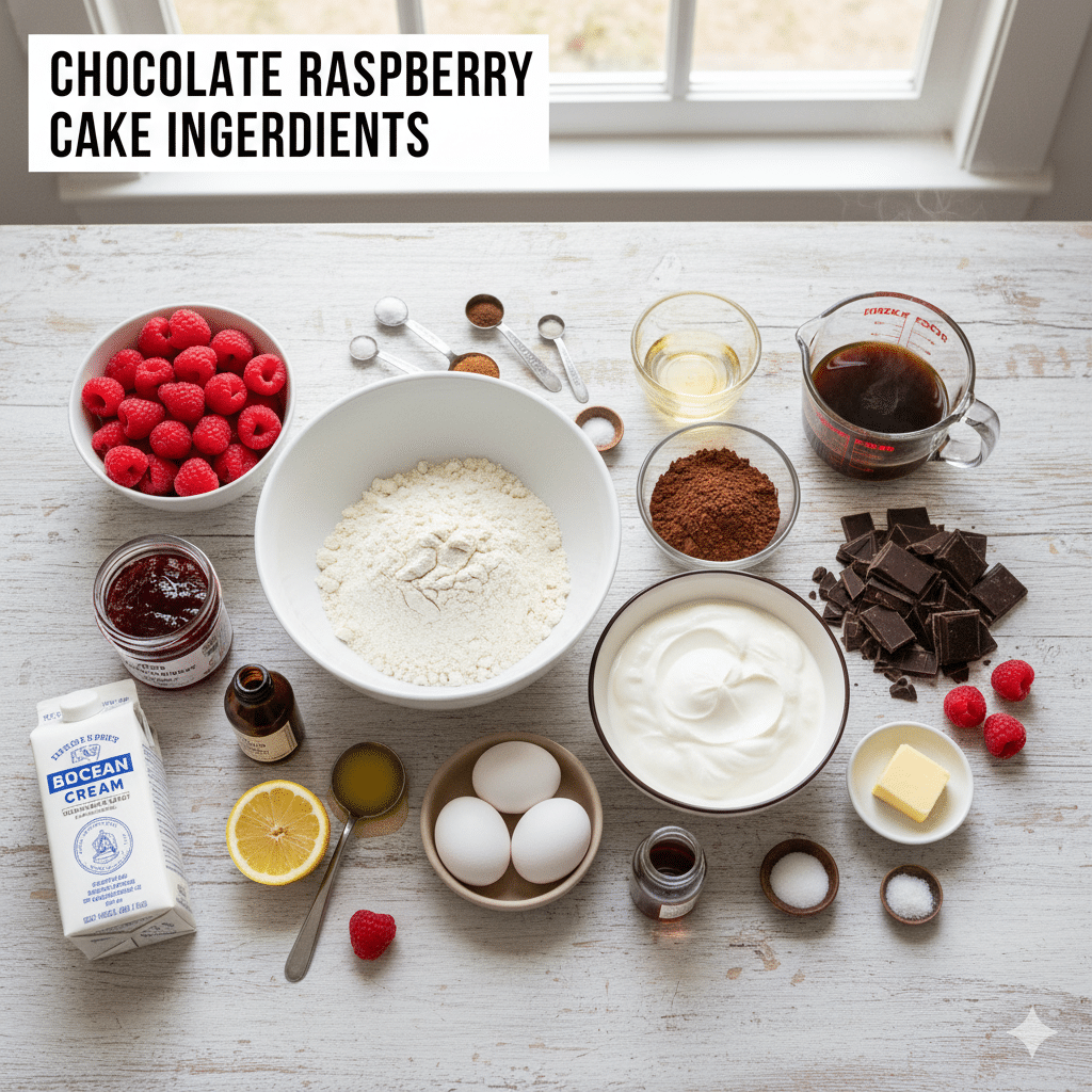 Chocolate Raspberry Fudge Cake