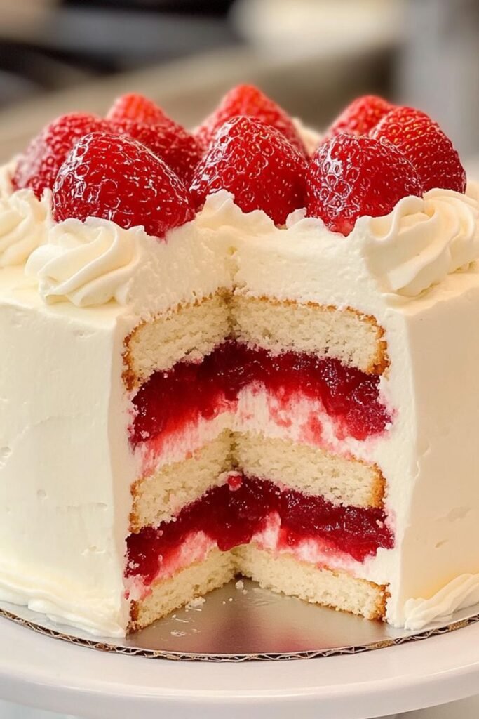 Cake with Strawberry Filling Recipe